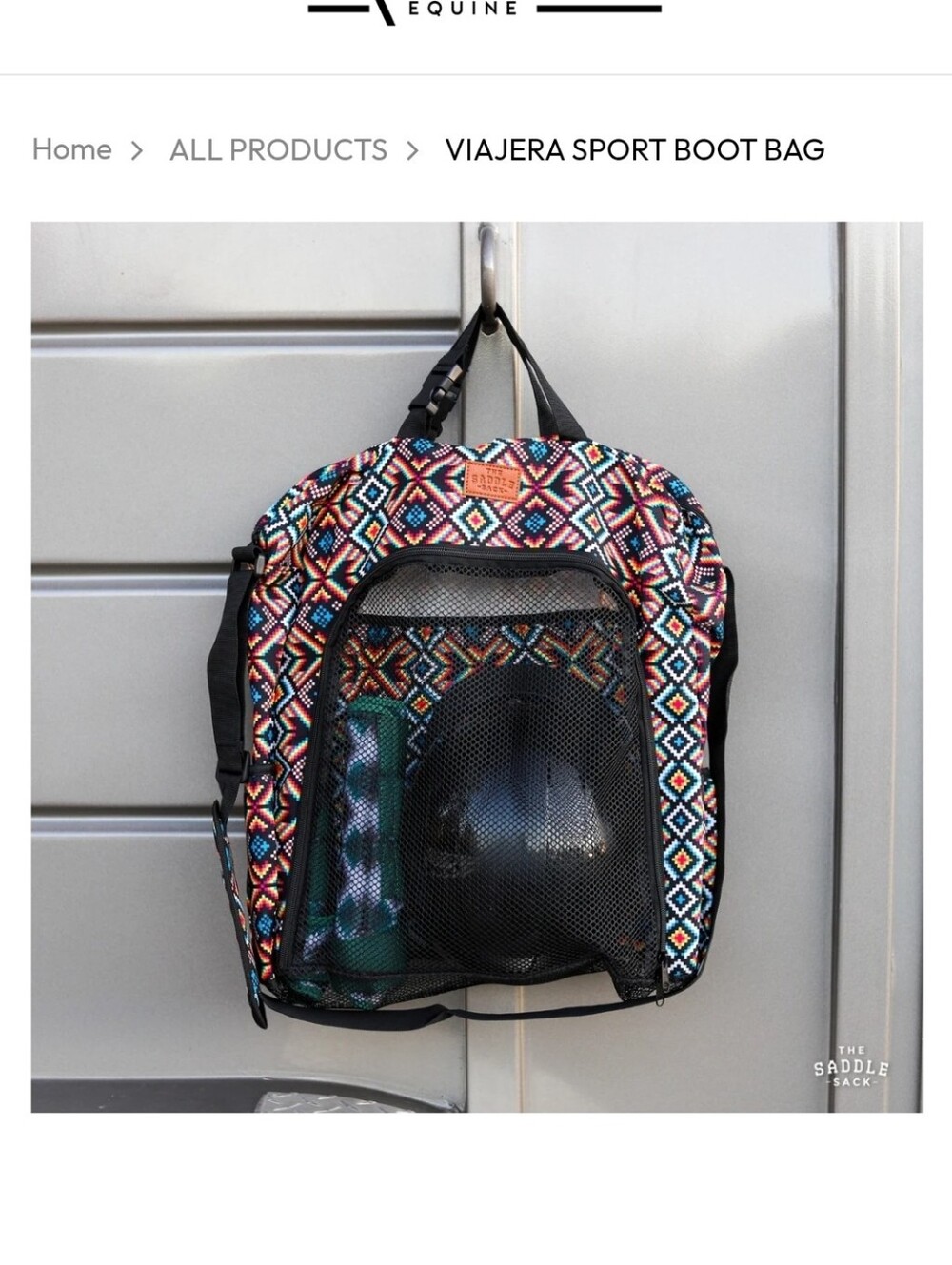 Colorful Geometric Patterned Sport Boot Bag with Front Mesh Pocket - Picture 14 of 16